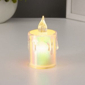 Светодиодная свеча, ночник LED RISALUX «Радужная», 0.3 Вт, 3.5x3.5x6.5 см