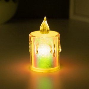 Светодиодная свеча, ночник LED RISALUX «Радужная», 0.3 Вт, 3.5x3.5x6.5 см
