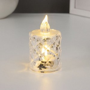 Светодиодная свеча, ночник LED RISALUX «Хрустальная», 0.3 Вт, 4x4x6.5 см
