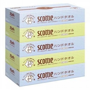 Бумажное полотенце "Scottie" (для рук, двухслойное, 100 листов) размер листа 198 х 206 мм, 100 листов х 5 коробок / 12