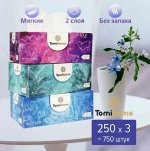 Салфетки бумажные, 2 слоя, TomiHome GEO 250шт (36шт)