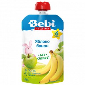 Пюре BEBI PREMIUM 90г Яблоко, банан м/у 1х10