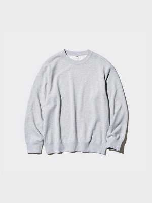 UNIQLO - хлопковый свитшот унисекс с круглым вырезом - 65 BLUE