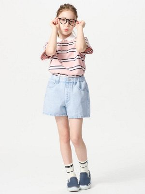 UNIQLO - джинсовые шорты для девочек - 01 OFFWHITE