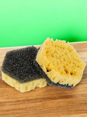 Губки для мытья посуды, 2 шт. 3 х 9 х 8 см, поролон, ТЕФЛОН