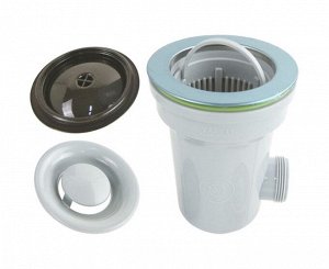 Сифон универсальный YOYO 3,5 " с переливом для камен. и нерж. мойки с фильтр - стаканом