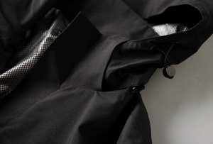 Непромокаемая ветрозащитная куртка с капюшоном на молнии, с термо-подкладом, черный