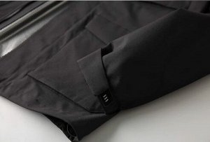 Непромокаемая ветрозащитная куртка с капюшоном на молнии, с термо-подкладом, черный