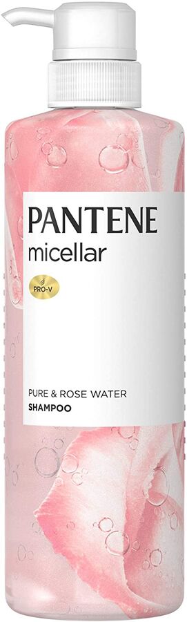 P&G "PANTENE micellar" Очищающий шампунь с розовой водой, гладкие и блестящие волосы, бутылка с дозатором, 500мл