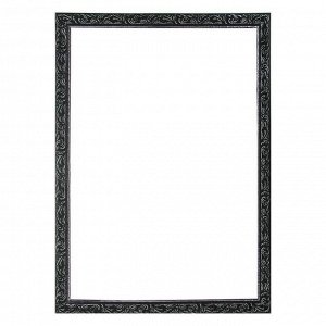 Рама для картин (зеркал) 60 х 80 х 4 см, дерево, «Версаль», цвет чёрный с серебром