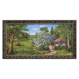 Картина "Дом среди деревьев" 77х40 см
