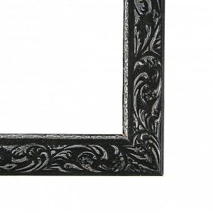 Рама для картин (зеркал) 40 х 60 х 4 см, дерево, «Версаль», цвет чёрный с серебром