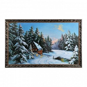 Картина "Избушка в зимнем лесу" 66х106 см
