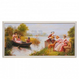Картина "Пикник у реки" 36х73 см
