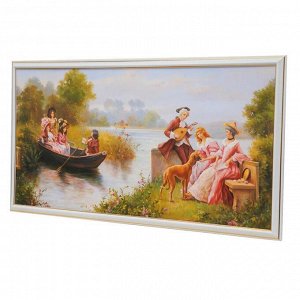 Картина "Пикник у реки" 36х73 см