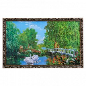 Картина "Лебеди у моста" 67х107 см