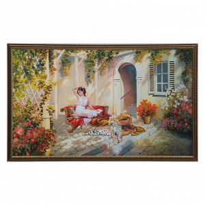 Картина "Девушка с леопардом" 64х104 см