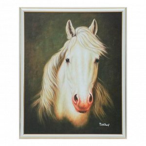 Картина "Белый конь" 43х53 см