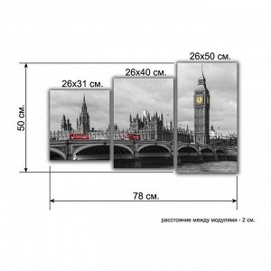 Картина модульная на подрамнике "Лондон"  26х50см; 26х40см; 26х32см    50х80см