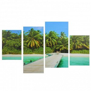 Модульная картина на подрамнике "Райский пляж", 2 — 30?45, 1 — 29,5?69, 1 — 34?69, 80?130 см