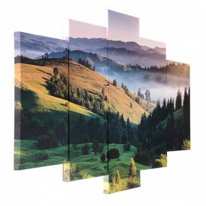 Модульная картина "Равнины России" (2-20х30; 2-20х40; 1-20х50) 100х50 см