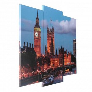 Модульная картина "Вечерний Лондон"  (2-25х52; 1-30х60) 60х80 см
