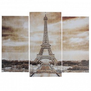 Модульная картина "Ретро Париж" (2-25х52; 1-30х60) 60х80 см