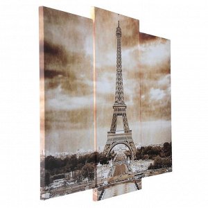 Модульная картина "Ретро Париж" (2-25х52; 1-30х60) 60х80 см