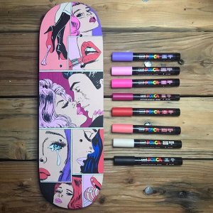 Маркеры Posca PC-5M акриловые водостойкие (набор 8 пастельных цветов), Япония