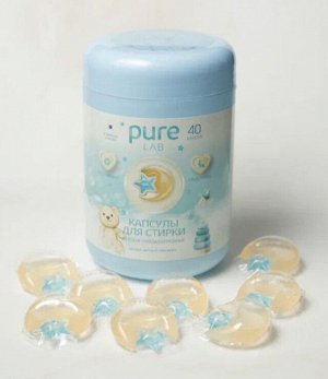 Капсулы для стирки PureLAB LIME PureLAB LIME детские гипоаллергенные 40шт, бокс