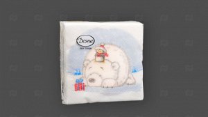 Салфетки бумажные НГ 24*24см 1сл Мишка и пингвин Design 40шт Desna