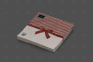 Салфетки бумажные НГ 33*33см 3сл Новогодний подарок бордовый 20шт Art Bouquet Origina