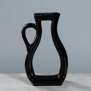Ваза "Арт-хаус кувшин", чёрный цвет, 32 см, керамика