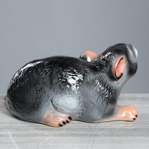 Садовая фигура "Крыса" лежачая серая