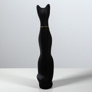 Копилка "Кот", флок, чёрная, 39 см