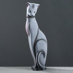 Копилка "Кошка Багира", покрытие флок, серая, 50 см