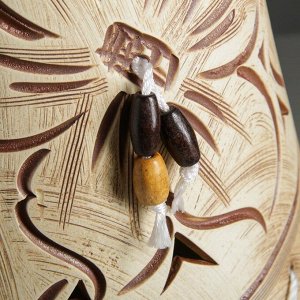 Ваза напольная "Осень" плетение, коричневая, 58 см, керамика