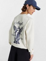 Свитшот женский белый с принтом Angel