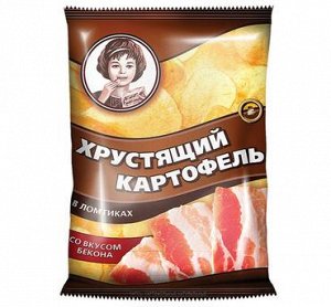 «Хрустящий картофель», чипсы со вкусом бекона, произведены из свежего картофеля, 40 г