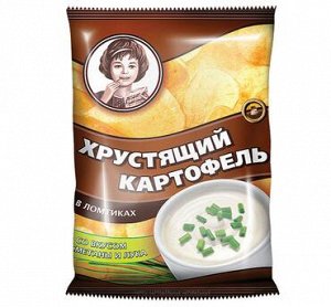 «Хрустящий картофель», чипсы со вкусом сметаны и лука,произведены из свежего картофеля, 160 г