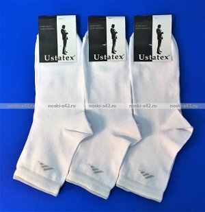 Юста носки мужские укороченные спортивные 1с20 с лайкрой белые