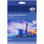Карандаши акварельные Гамма &quot;Лицей&quot;, 18цв., шестигранные, заточен., с кистью, картон. упак., европодвес