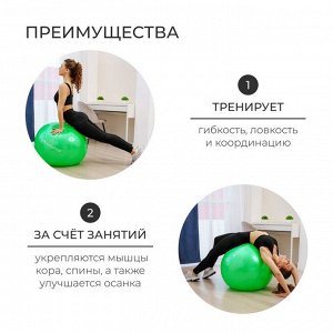 Фитбол ONLYTOP, d=55 см, 800 г, антивзрыв, цвет зелёный