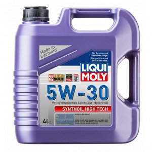 Масло моторное Liqui Moly Synthoil High Tech 5w30 синтетическое, SM/CF, ACEA C3, универсальное, 4л, арт. 9076 (20958)