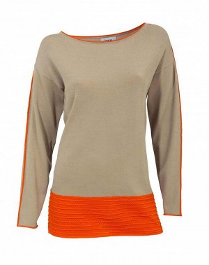 Пуловер, бежево-оранжевый