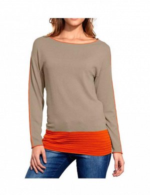Пуловер, бежево-оранжевый