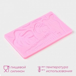 Молд Доляна «Тропические листья», силикон, 20,7x12 см, цвет розовый