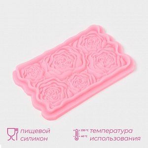 Молд для заливки «Розарий», силикон, 17*10,5*1 см, розовый