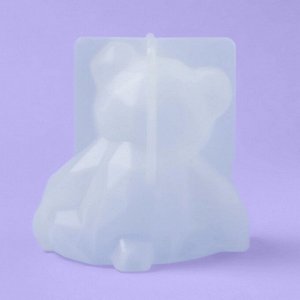 Молд для заливки «Медвежонок», силикон, 6,5x5,8 см, прозрачный