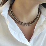 Сет из 2х чокеров гематит цвета бронзы